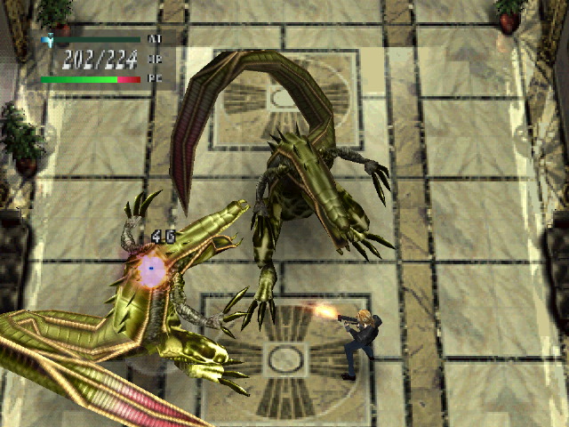 Aya battles two aligator men