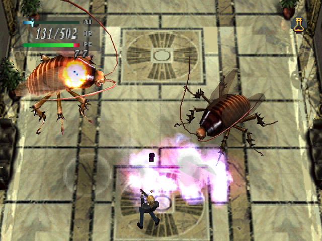 Aya battles two giant roaches