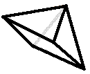 Diagram of a pentahedron (pyramid with a square base)